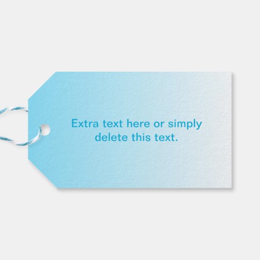 Sky Blue (veränderbare Farbe!) Ombre & Text Muster Geschenkanhänger (Rückseite Horizontal)