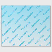 Sky Blue (veränderbare Farbe!) Ombre & Text Muster Geschenkpapier (Flach)