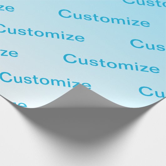 Sky Blue (veränderbare Farbe!) Ombre & Text Muster Geschenkpapier (Ecke)