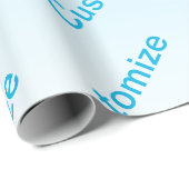 Sky Blue (veränderbare Farbe!) Ombre & Text Muster Geschenkpapier (Rolleneckpunkt)