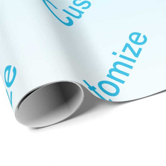 Sky Blue (veränderbare Farbe!) Ombre & Text Muster Geschenkpapier (Rolleneckpunkt)