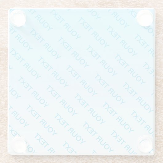 Sky Blue (veränderbare Farbe!) Ombre & Text Muster Glasuntersetzer (Rückseite)