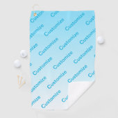 Sky Blue (veränderbare Farbe!) Ombre & Text Muster Golfhandtuch (Insitu)