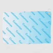 Sky Blue (veränderbare Farbe!) Ombre & Text Muster Golfhandtuch (Horizontal)