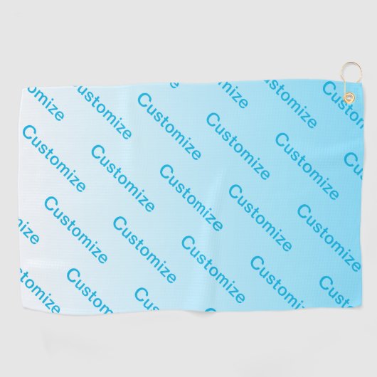Sky Blue (veränderbare Farbe!) Ombre & Text Muster Golfhandtuch (Horizontal)