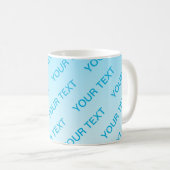 Sky Blue (veränderbare Farbe!) Ombre & Text Muster Kaffeetasse (VorderseiteRechts)