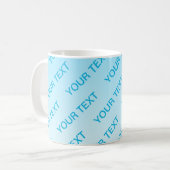 Sky Blue (veränderbare Farbe!) Ombre & Text Muster Kaffeetasse (Vorderseite Links)