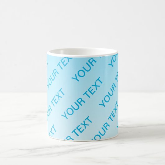 Sky Blue (veränderbare Farbe!) Ombre & Text Muster Kaffeetasse (Mittel)