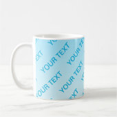 Sky Blue (veränderbare Farbe!) Ombre & Text Muster Kaffeetasse (Links)