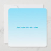 Sky Blue (veränderbare Farbe!) Ombre & Text Muster Mitteilungskarte (Rückseite)