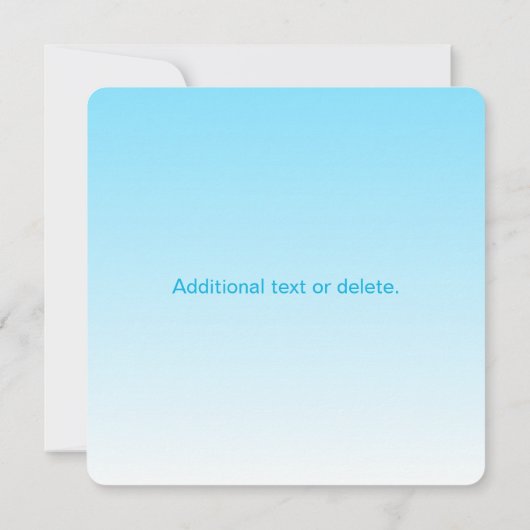 Sky Blue (veränderbare Farbe!) Ombre & Text Muster Mitteilungskarte (Rückseite)