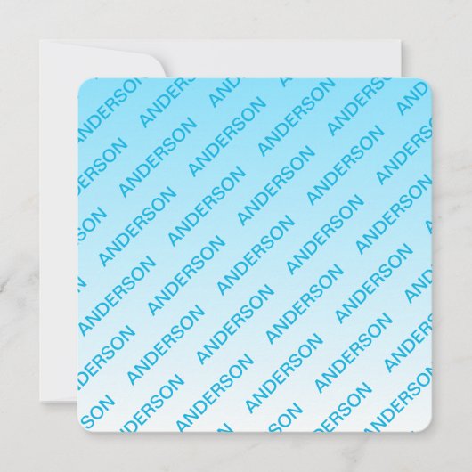 Sky Blue (veränderbare Farbe!) Ombre & Text Muster Mitteilungskarte (Vorderseite)