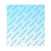 Sky Blue (veränderbare Farbe!) Ombre & Text Muster Notizblock (Vorderseite)