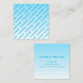 Sky Blue (veränderbare Farbe!) Ombre & Text Muster Quadratische Visitenkarte (Vorne/Hinten)