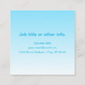 Sky Blue (veränderbare Farbe!) Ombre & Text Muster Quadratische Visitenkarte (Rückseite)