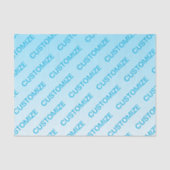 Sky Blue (veränderbare Farbe!) Ombre & Text Muster Seidenpapier (Vorderseite)