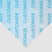 Sky Blue (veränderbare Farbe!) Ombre & Text Muster Seidenpapier (Ausschnitt)