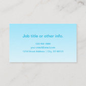 Sky Blue (veränderbare Farbe!) Ombre & Text Muster Visitenkarte (Rückseite)