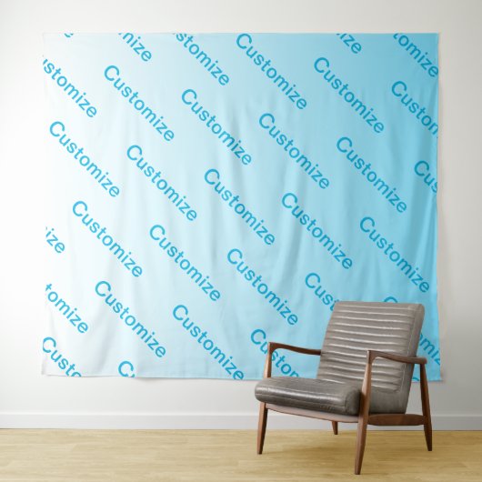 Sky Blue (veränderbare Farbe!) Ombre & Text Muster Wandteppich (Beispiel (Horizontal))