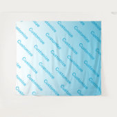 Sky Blue (veränderbare Farbe!) Ombre & Text Muster Wandteppich (Vorderseite (Horizontal))