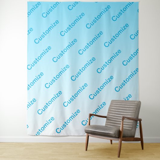 Sky Blue (veränderbare Farbe!) Ombre & Text Muster Wandteppich (Beispiel)