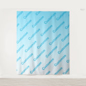 Sky Blue (veränderbare Farbe!) Ombre & Text Muster Wandteppich (Vorderseite)