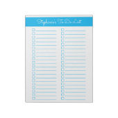 Sky Blue Vertical 8.5x11 Two Column Checklist Notizblock (Rotiert)