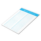 Sky Blue Vertical 8.5x11 Two Column Checklist Notizblock (angewinkelt)