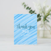 Sky blue Vielen Dank, fügen Sie Pärchen Namen Datu Postkarte (Stehend Vorderseite)