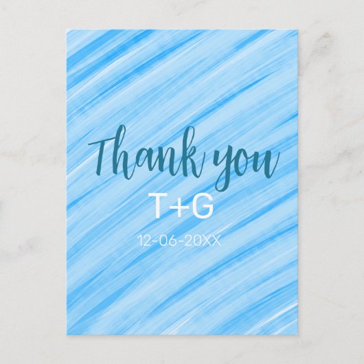 Sky blue Vielen Dank, fügen Sie Pärchen Namen Datu Postkarte (Vorderseite)