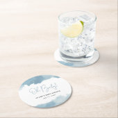 Sky Blue Watercolor Baby Dusche Runder Pappuntersetzer (Vor Ort)
