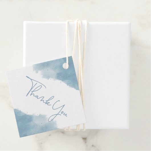 Sky Blue Watercolor Baby Dusche Vielen Dank Geschenkanhänger (Beispiel)