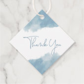 Sky Blue Watercolor Baby Dusche Vielen Dank Geschenkanhänger (Vorderseite)