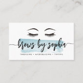 Sky Blue Watercolor Brow Visitenkarte (Vorderseite)