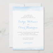 Sky Blue Watercolor Dip Wedding Einladung (Vorderseite)