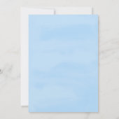 Sky Blue Watercolor Dip Wedding Einladung (Rückseite)