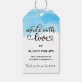 Sky Blue Watercolor Niedlich aus Liebe Geschenkanhänger (Vorderseite)