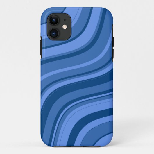 Sky Blue Wavy Stripes Muster Case-Mate iPhone Hülle (Rückseite)