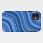 Sky Blue Wavy Stripes Muster Case-Mate iPhone Hülle (Rückseite (Horizontal))