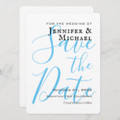 Sky Blue Wedding Beruflich Minimalistisch Save The Date (Vorne/Hinten)