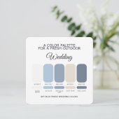 Sky Blue Wedding Color Palette Card Einladung (Stehend Vorderseite)