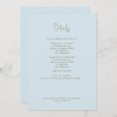 Sky Blue Wedding Details II Einschließung Einladung (Vorne/Hinten)