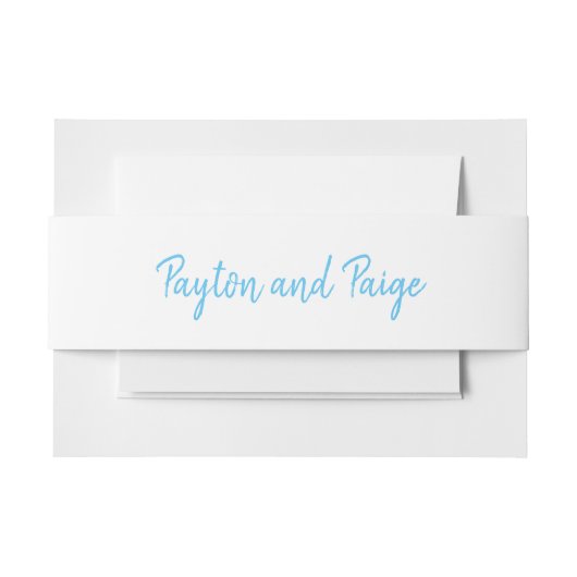 Sky Blue Wedding Einladung Typografie Bly Bands Einladungsbanderole (Vorderseite Beispiel)
