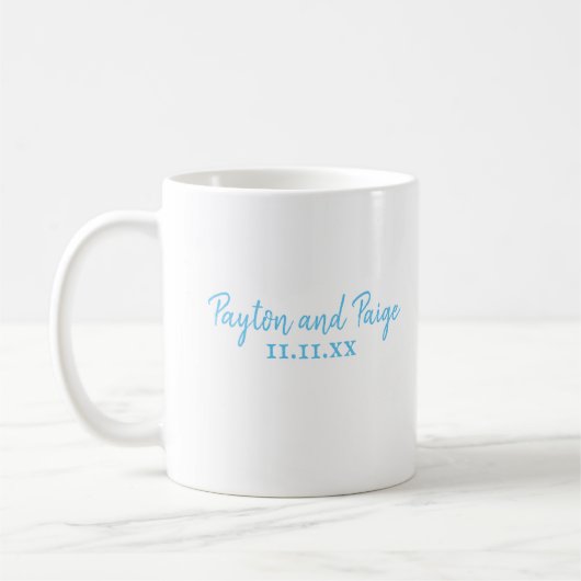 Sky Blue Wedding Personalisiert Coffee Tasse (Links)