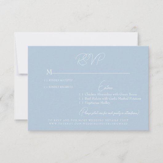 Sky Blue Wedding RSVP Card (Vorderseite)