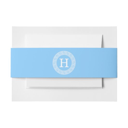 Sky Blue Whelt Griechisch Key Rnd Frame Initial Mo Einladungsbanderole (Vorderseite Beispiel)