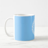 Sky Blue Whelt Griechisch Key Rnd Frame Initial Mo Kaffeetasse (Links)