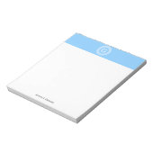Sky Blue Whelt Griechisch Key Rnd Frame Initial Mo Notizblock (Rotiert)