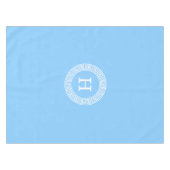 Sky Blue Whelt Griechisch Key Rnd Frame Initial Mo Tischdecke (Vorderseite (Horizontal))