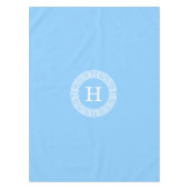 Sky Blue Whelt Griechisch Key Rnd Frame Initial Mo Tischdecke (Vorderseite)
